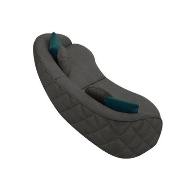 Sofá 4 Lugares Para Sala Living Olimpo 318 cm M03 Veludo Cinza Claro - Lyam Decor
