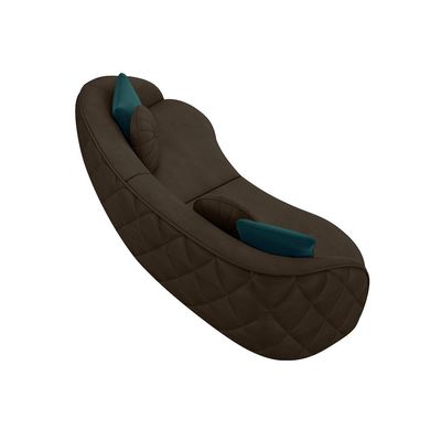 Sofá 3 Lugares Para Sala Living Olimpo 288 cm M03 Veludo Marrom - Lyam Decor