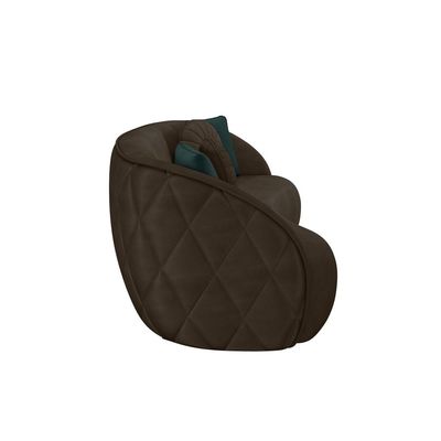 Sofá 3 Lugares Para Sala Living Olimpo 288 cm M03 Veludo Marrom - Lyam Decor