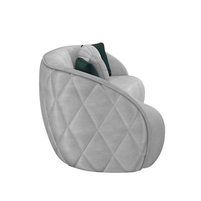 Sofá 3 Lugares Para Sala Living Olimpo 240 cm M03 Veludo Cinza Claro - Lyam Decor