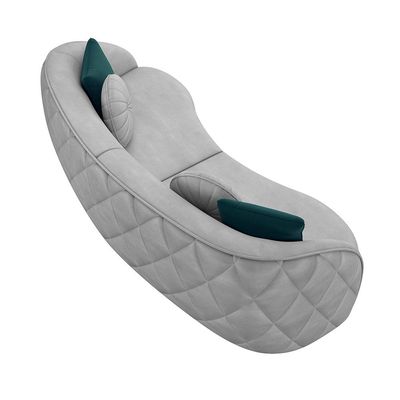 Sofá 3 Lugares Para Sala Living Olimpo 240 cm M03 Veludo Cinza Claro - Lyam Decor
