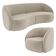 Kit Sofá 4 Lugares Eron 288cm Com Poltrona Giratória Angelina M03 Veludo Bege - Lyam Decor
