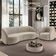 Sofá 4 Lugares Para Sala Living Orgânico 240cm Eron M03 Veludo Bege - Lyam Decor