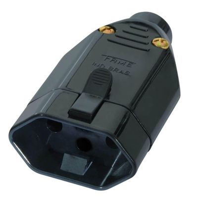 Plugue Fêmea 2p+t 20a Preto - 2147 - Fame Plugue Femea 2p+t 20a Preto Ref.2147 Fam 2147.