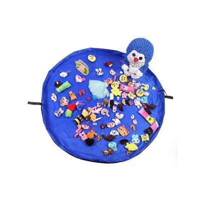 Saco Tapete Organizador Brinquedos Lego Portátil Vira Bolsa Infantil Mini Crianças Bebê Multiuso Azul