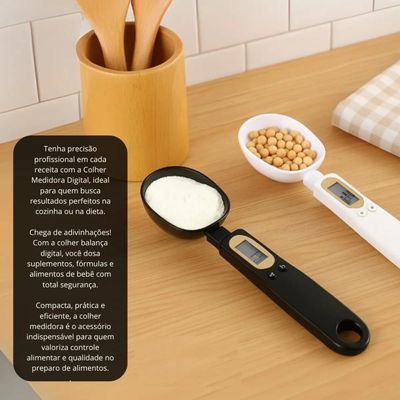 Colher Balança Dosadora Multifuncional Medidor Automático Alimentos 500gr Lcd Dieta Precisão 500 Gramas Eletrônico