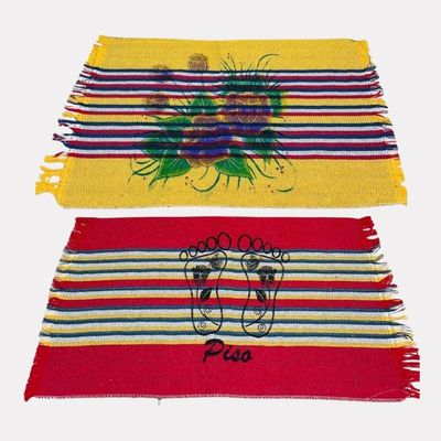 Kit 5 Tapete Para Piso De Banheiro Estampado Simples Capacho De Porta De Entrada Em Algodão