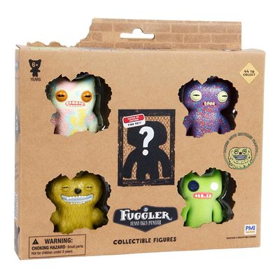 Kit com 5 Mini Bonecos Fuggler 6cm Verde, Tie-Dye, Roxo e Amarelo