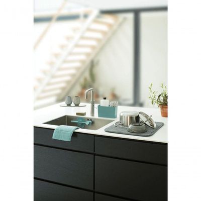 Tapete Escorredor De Louça Sinkside Em Microfibra Brabantia Cinza Escuro