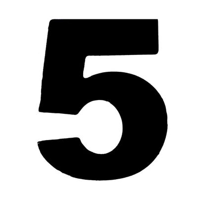 Número 5 Em Acm Preto 125mm - 600-5 - Numeral