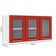 Armário Aéreo Aço 3portas De Vidro Vermelho Colors Bertolini Vermelho/branco