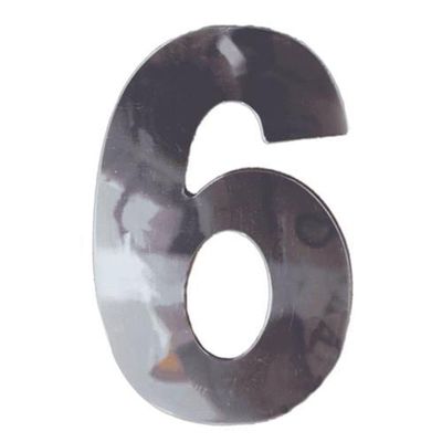 Número 6 Em Acm Espelhado 60mm - 360-6 - Numeral