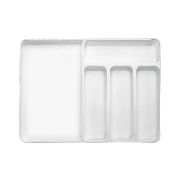 Porta Talher Arthi Extensível em Plástico Branco Porta Talher Arthi Extensível em Plástico Branco