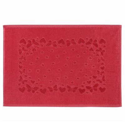 Toalha Piso Romance 70x50cm Dohler Cereja