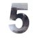 Número 5 Em Acm Espelhado 60mm - 360-5 - Numeral