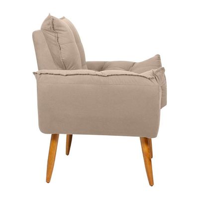 Poltrona Opala Tokio Para Descanço Confortável Toquio Matrix Suede Bege