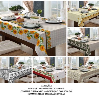 Toalha Mesa Quadrada Bella Mesa 140x140cm Sortido Raner