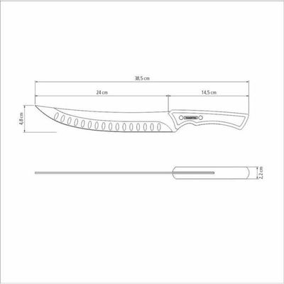 Faca Para Carne Tramontina Black 10 Com Cabo Em Madeira