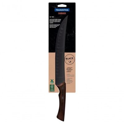 Faca Para Carne Tramontina Black 10 Com Cabo Em Madeira
