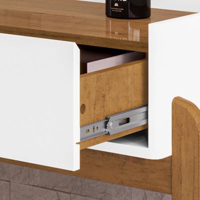 Aparador Lizz - 2 Gavetas Em Mdf-mdp Branco-cedro - Casa D