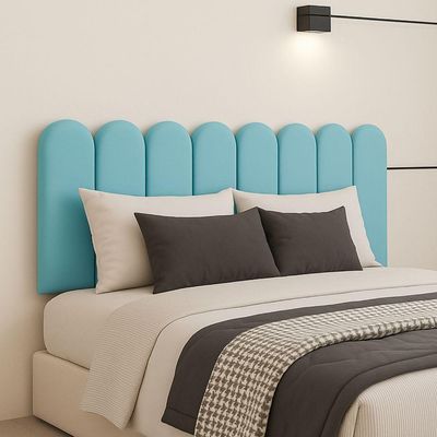 Cabeceira Nuvem Queen Size Facil Instalação 8 Placas 45x20cm Azul Bebe