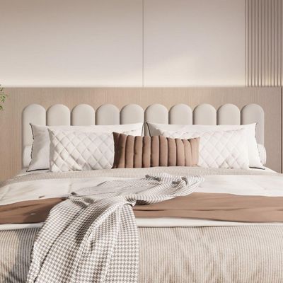 Cabeceira Nuvem Suede King Size Com 10 Placas Macias De 60cm Branco