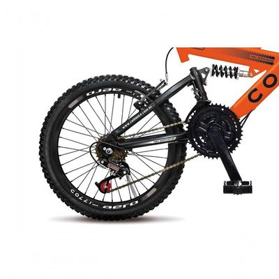 Bicicleta Gps Aro 20 Dupla Suspensão 21 Marchas Colli Laranja Neon