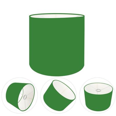 Cúpula Abajur E Luminária Cilíndrica Vivare Cp-7010 ø25x25cm - Bocal Nacional Verde-folha