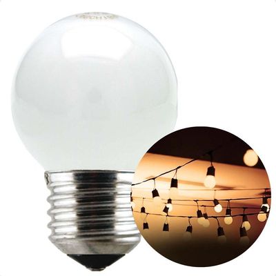 Kit 50 Lâmpadas Incandescente Taschibra Bolinha 40w E27 110v Leitosa