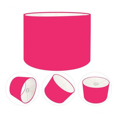 Cúpula Abajur E Luminária Cilíndrica Vivare Cp-7018 ø40x25cm - Bocal Nacional Rosa-pink