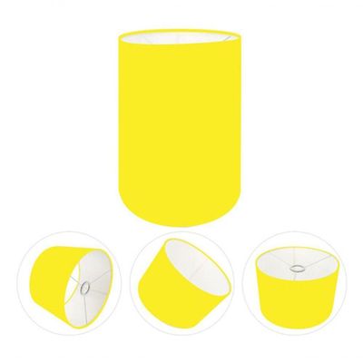 Cúpula Abajur E Luminária Cilíndrica Vivare Cp-7004 ø15x25cm - Bocal Nacional Amarelo