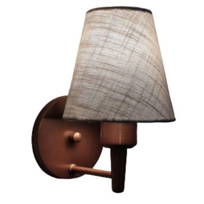 Arandela Cone Md-2004 Base Cobre Cúpula Em Tecido 14-14x07cm Rustico Cinza - Bivolt