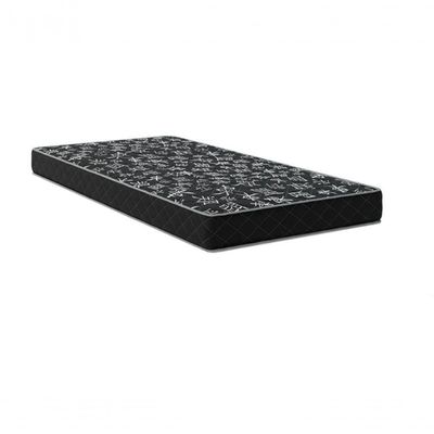 Cama Box Solteiro 88 Tecido Sintético Marrom Com Colchão Espuma D20 - Tampo Preto 12cm