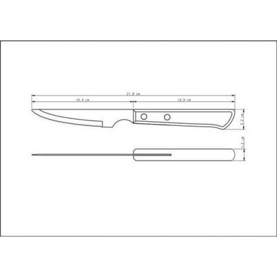 Faca Tramontina Polywood 4 Aço Inox Cabo Castanho