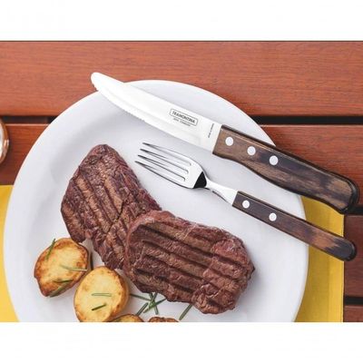 Faca Jumbo Tramontina 5 Aço Inox Cabo Castanho Polywood
