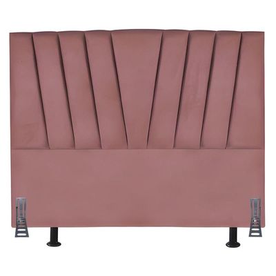 Cabeceira Cama Box King 195 Cm Vivian Em Linho Com Frame Rosê
