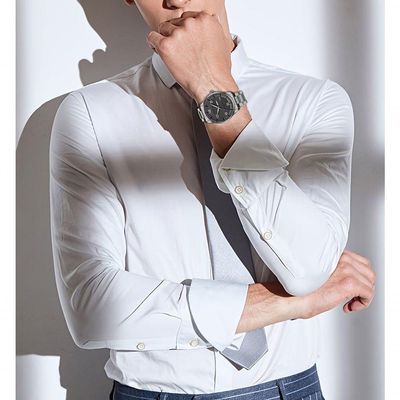 Relógio Masculino Pulseira Em Aço Inoxidável Movimento Quartzo Analógico Cinza