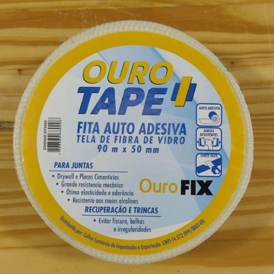 Kit 3 Fitas Telada 90m x 50mm Fibra De Vidro Drywall Gesso Junta Trincas Isopor Auto-adesiva Trançada