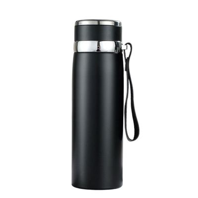 Garrafinha Térmica Aço Inox 800ml água Gelada Quente Com Vedação Academia Trilha Preto