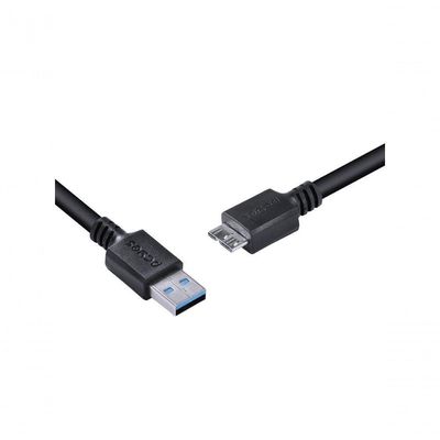 Cabo Para Hd Externo Usb A 3.0 Macho Para Micro Usb B 3.0 (10 Pinos) Macho 28awg Puro Cobre 3 Metros - Puamcm3-3
