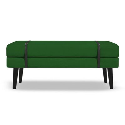 Banco Estofado Viena 1,20m Suede Verde - Inova Decorações