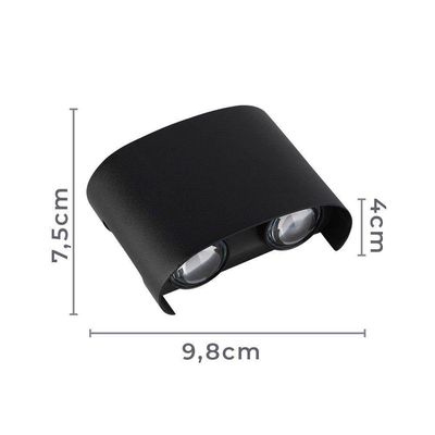 Arandela Nordecor Yori 2 4w Led Bivolt Preto 3000k