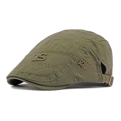 Boina Estilo Britânico Retro Tecido Texturizado Casual Com Bordado Primavera/verão Verde