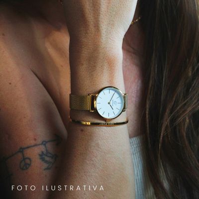 Bracelete Feminino Pulseira Aço Dourado Banhado New Port