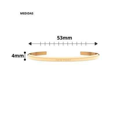 Bracelete Feminino Pulseira Aço Dourado Banhado New Port