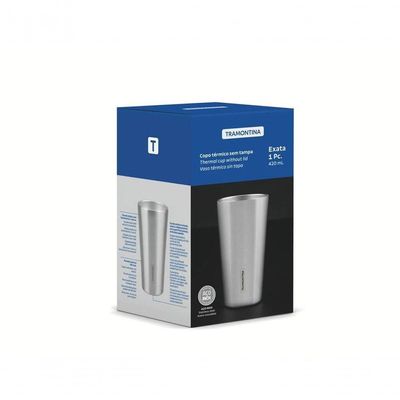Copo Térmico Em Aço Inox Tramontina Exata Sem Tampa 420ml