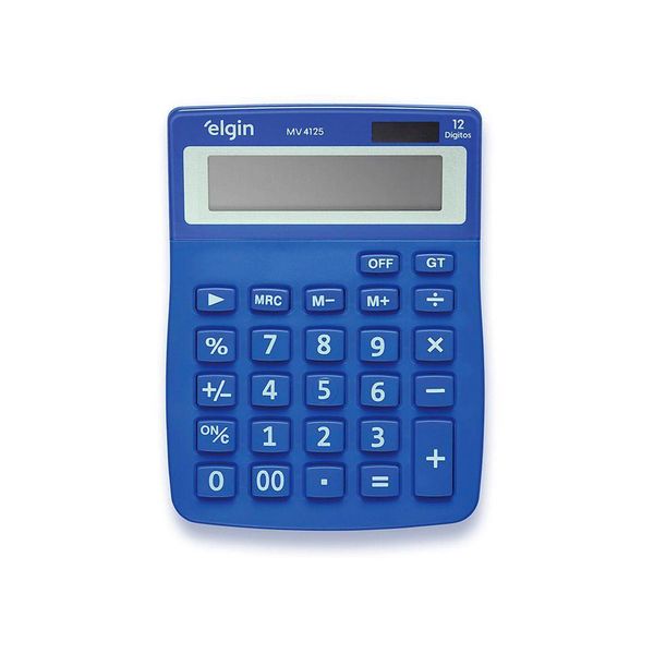 Calculadora De Mesa 4125 Azul 12 Dígitos Função Correção GPM Erase