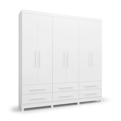 Guarda-Roupa Casal Majestic 6 Portas 6 Gavetas Branco