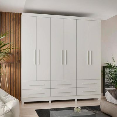 Guarda-Roupa Casal Majestic 6 Portas 6 Gavetas Branco