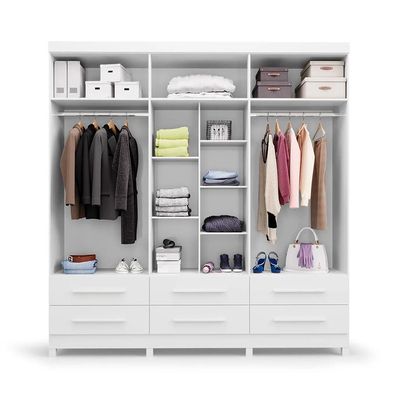 Guarda-Roupa Casal Majestic 6 Portas 6 Gavetas Branco
